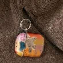 Abstract Cat Design Protective Case Compatible With Apple Wireless Charging Case, Scratch-Resistant And Anti-Drop - Clear - View 9