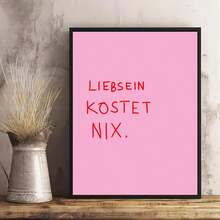 1幅复古海报墙画，“善意无需成本”文字印刷品，粉色文字帆布画，独特创意墙面装饰，客厅和卧室的完美礼物，不含框 - 彩色 - 查看 1