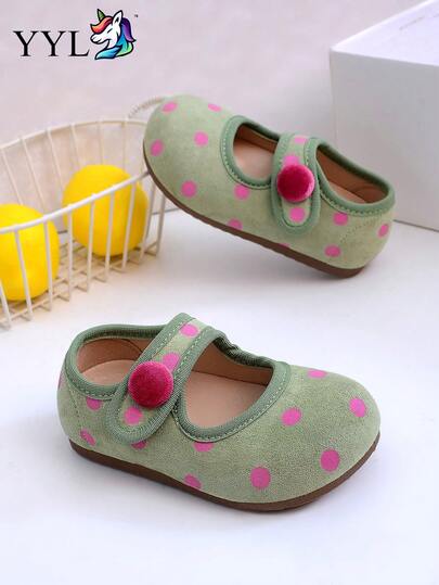 Giày em bé nhung chấm bi màu kem mới, thời trang, đa năng, phong cách, nhẹ, thoải mái, chống trơn trượt, phù hợp cho bé mang hàng ngày.