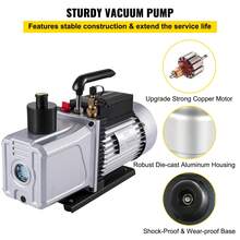 Vacuum Pump 12CFM 1 Horsepower Single Stage Air Conditioning Vacuum Pump 110V 5PA Ultimate Vacuum Refrigerant HVAC Air Tool Rotary Vane Vacuum Pump For Automobile Vacuum Evacuation - Black - View 3