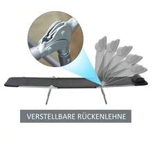 Sun Lounger, Garden Chaise Longue, Relaxing Chaise Longue, 2-Legged Chaise Longue, Black, Foldable For Garden, Patio And Balcony - Black - View 6