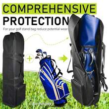 Outdoors Golf Travel Bag Detachable Shoulder Straps and Rubber Wheels Soft Foldable Golf Club Travel Covers 900D Heavy Duty Oxford -Universal Size - Negro - Ver 6
