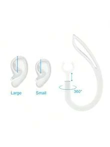 360° Rotatable Multi-Dimensional Adjustable Soft Silicone Universal Bluetooth Headphone Hook, Anti-Slip Sports Clip Replacement, Transparent - Multicolor - View 3