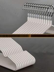 40pcs Premium Rubber Coated Metal Hangers - Heavy Duty - Space Saving Closet Organizer Hangers, Suitable For Wardrobe (White) - Multicolor - View 9