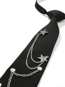 Women's Fashion Casual Star Metal Chain Tie, No Tie Required, Vacations, And Traveling - màu đen - Xem 5