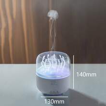 Humidificador de medusa alimentado por USB, capacidad grande de 280ML, temporizador inteligente de 3 velocidades, rotación dinámica, control remoto, tanque de agua de apertura amplia para un fácil llenado y limpieza, ≤12W-DC5V - Multicolor - Ver 8
