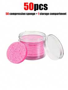 50/20/5 Peças Toalhas Faciais Redondas Descartáveis Comprimidas, Esponjas de Limpeza Comprimidas, Adequadas para Limpeza Facial Diária, Máscaras Esfoliantes e Remoção de Maquiagem. Ótimo para uso doméstico e viagens. Ferramentas de Limpeza Facial. - Rosa chiclete - Visão 10