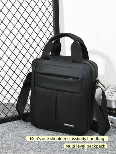1pc Black Fashionable Briefcase, Minimalist Stylish Business Backpack