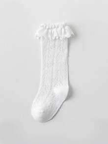 3 Pairs Calf Socks, Bow Tie Socks, White Socks, Student Socks, Versatile Socks, School Socks, Princess Socks, All Season Socks, Mesh Socks, Shiny Socks - Multicolor - View 4