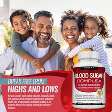 Blood Sugar Complex Supplement - Supports Healthy Blood Sugar Levels Already Within Normal Range AllNatural With Cinnamon, Bitter Melon, Chromium, Mulberry, Alpha Lipoic Acid, Non-GMO, 60 Capsules - 60粒膠囊 - 查看 5