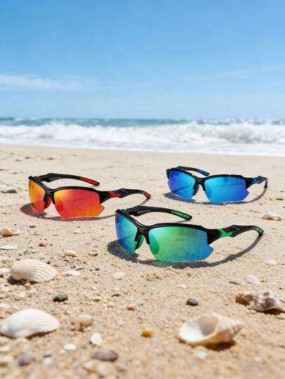 1 par de gafas de sol deportivas para exteriores - Gafas de conducir para niños, adecuadas para uso diario, actividades al aire libre, excursiones de primavera, campamento y viajes