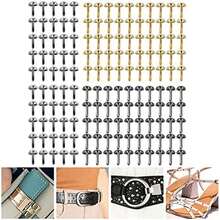 Hztyyier Remaches de Cuero, Set de 150 Piezas, Cabeza Redonda, Hierro, 3 Colores, para Manualidades y Proyectos DIY - / - Ver 4