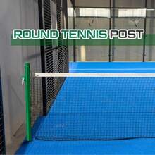 Tennis Posts with Net Crank Outdoor Heavy Duty Professional Green Tennis Permanent Court Kit for Net Quick Fixation System Equipped with a Cable Reel Round42 inches - como en la foto - Ver 7