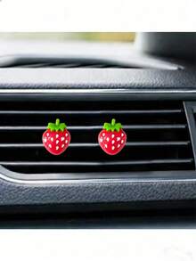 2pcs Car Air Vent Clip Decor, Strawberry Pattern, Enhance Car Interior Atmosphere, Ideal Gift For Girlfriend, Car Interior Accessories (Perfume Not Included) - Strawberry - View 8