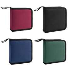 1Pc 40Tabletas CD DVD Discos Bolsos de Oxford Estuche de Almacenamiento Estuche CD/DVD Estuche CD Almacenamiento Organizador de DVD Estuche Porta Folletos de DVD 5BST - Negro - Ver 1