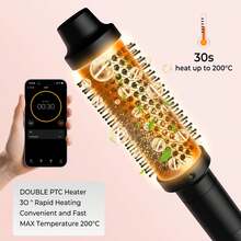 UKLISS 32mm Curling Brush & Curling Iron, Hot Brush Can Straighten And Create Loose Curls, Dual Voltage Suitable For Travel And Quick Curling & Straightening (Black) - Black - View 10