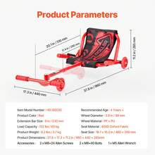 Patinete de Pedales de 960x440x285 mm Carga de 60 kg Patinete de Deriva Menear Movimiento de Pies en Zigzag para Superficies Duras en Interiores y Exteriores, para Niños de 4 Años y Mayor, Rojo - 960x440x285 milímetros - Ver 7