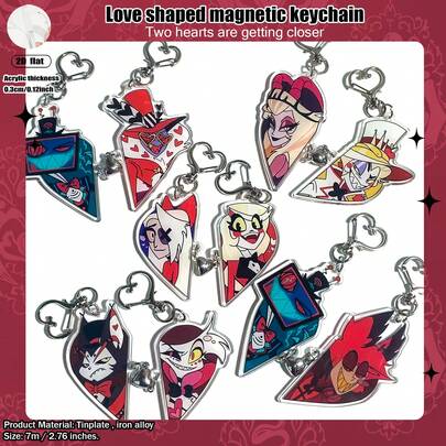 Angel Dust, Vox, Veggie, Love Shaped Magnetic Keychain, Holiday/Birthday Gifts, Collectible Toys, Christmas Gifts, Home Decor, Birthday Gifts.