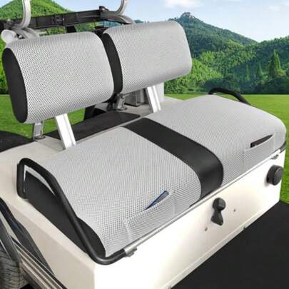 Golf Cart Seat Covers for Club Car DS Pre-2000 Seat Cover OEM FrontBreathable Fabric and Leather Front Seat Cover Full Wrap-Around Design of Club Car DS 1982-2000 Golf Cart Front Seat Cover