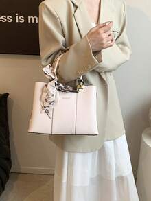Dedoo Luxury Fashion Multi-Compartment Large Capacity Charm Handbag & Shoulder Bag - Beige - View 2