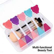 Silicone Brush Cosmetics Double Headed Double-Sided Face Wash Makeup Brush Easy To Clean Texture Delicate And Soft Skin Friendly Makeup Tool - Multicolor - View 1