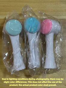 二合一柔软双面洁面刷，专为手动按摩设计，柔软刷毛，深层去角质，清洁毛孔，适合瑕疵肌肤，必备面部护理配件，夏季必备个人清洁工具，男女通用，便携式旅行清洁助手，家居生活 | 身体护理 | 个人清洁工具 | 清洁工具，可用作去角质刷和洗面刷，颜色随机（可能存在轻微色差，请以实物为准） - 多色 - 查看 10