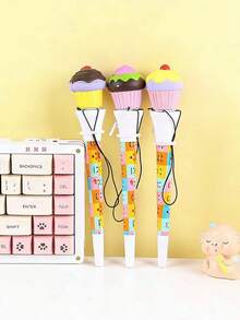 1PC/3PCS Bouncing Pen Creative Decompression Cake Bouncing Gel Pen 0.5mm Black Ink Gel Pen Female Less Interesting Pen Office Student Pen Office School Supplies - Cake Jumping Pen - View 7