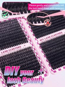 800/720pcs DIY Lash Clusters Eyelash Extension Kit, 2-In-1 Lash Bond, Tweezers, Lash Brush, 30D-160D 9-18mm Mix Lash Clusters For Beginner DIY At Home And Reusabl - Multicolor - View 7