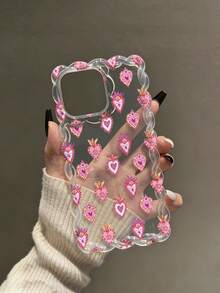 编织波浪边极简高端TPU爱心彩绘防震手机壳，兼容 17 Pro/17 Air/17/17 Pro Max/16/11/16 Pro/16 Plus/16 Pro Max/16 e/15 Pro Max/13/14/12/XS/XR/7G/8 Plus/XR/7/8，彩绘款也兼容 15 Pro Max，Apple 13、14、11软壳，P12防震X，编织波浪边12/14彩绘TPU防震软壳 - 彩色 - 查看 6