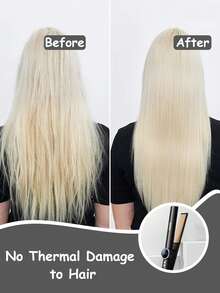 带显示屏的直发器，直发和卷发双重功能，温度可调，适用于刘海和各种发型设计 - 黑色 - 查看 6