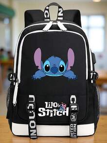 1pc Durable Cartoon Print Large Capacity Polyester Backpack, Zipper Closure, Multi-Compartment, Lightweight Foldable Design, Suitable For School And Travel, Hand Wash, Student Backpack | Vibrant Backpack | Durable Backpack | Ramadan Kareem - Square - View 9