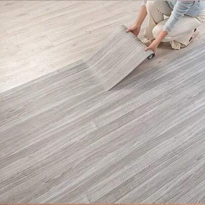 1 Roll Self-Adhesive Faux Wood Grain Wallpaper, Thick Waterproof & Oil-Proof Decorative Wall Paper For Bedroom, Kitchen, Floor, Office And More, Artistic Wall Sticker, Self-Adhesive Room Decor