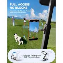 Upgraded Magnetic Golf Cart Phone Holder [Tri-fold+All Alloy] Golf Gifts for Men Women Him Golf Cart Accessories 2025 Stocking Stuffers Compatible with MagSafe  17-12 Fits EZGO Club Car - Negro - Ver 3