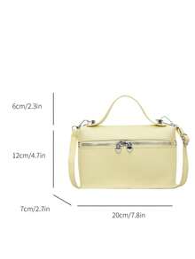 Solid Color Fashion Women's Handbag Shoulder Cosmetic Bag - Yellow - View 5