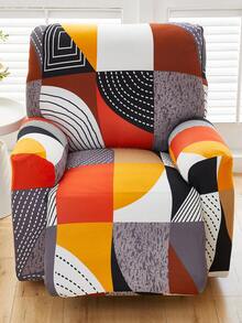 1 Set Of 4/6/8 Pcs Geometric Pattern Recliner Chair Covers, Printed Recliner Slipcovers, Stretch Sofa Covers, Suitable For Living Room Office Home Decor - Multicolor - View 7