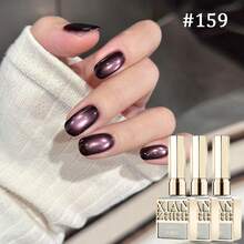 仙智和 1支/3支装 15毫升 冬季黑加仑紫色猫眼指甲油凝胶 - 2026新款 - 闪亮玻璃珠猫眼美甲 - 紫色 - 查看 6