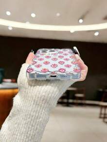 编织波浪边极简高端TPU爱心彩绘防震手机壳，兼容 17 Pro/17 Air/17/17 Pro Max/16/11/16 Pro/16 Plus/16 Pro Max/16 e/15 Pro Max/13/14/12/XS/XR/7G/8 Plus/XR/7/8，彩绘款也兼容 15 Pro Max，Apple 13、14、11软壳，P12防震X，编织波浪边12/14彩绘TPU防震软壳 - 彩色 - 查看 5