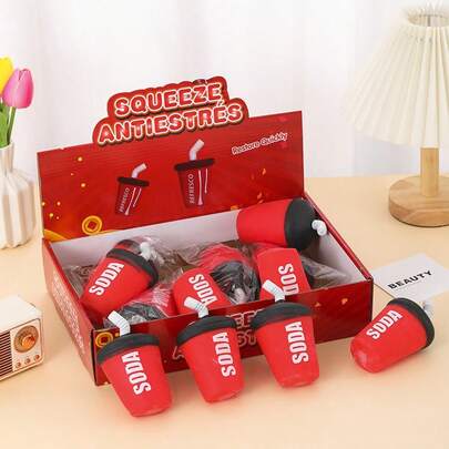 1pc 2026 新款热销可乐杯动态挤压器 - 面粉球设计快速放松软绵绵、透气触感模型 - 生日、情人节、复活节等的完美礼物。