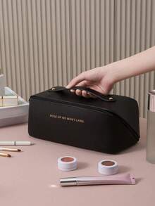 1pc Fashion Large Capacity Women's Makeup Bag, Portable Travel Handheld Cosmetic Organizer Bag - C(L Size Basic Model) - View 7