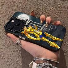 Funda Golden Armor Hero compatible con fundas ,  17,  16 Pro Max,  15 Pro Max,  13 y  12. Ofrece protección contra golpes y caídas. Un regalo fantástico para familiares, amigos, seres queridos, novios/novias y ocasiones especiales. - Negro - Ver 5