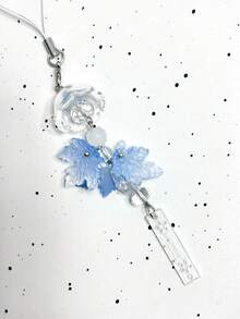 1 pieza "Invierno Frío" Cordón de identificación hecho a mano con cuentas azules CCD, Encantador estilo Ins Charm para correa de teléfono de chica - Celeste - Ver 3