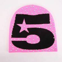 1pc Star Pattern Party Acrylic Rhinestone Letter Diamond Casual Bestselling Knit Hat - Multicolor - View 4