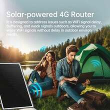 Enrutador solar 4G módem LTE Cat.1 para exteriores punto de acceso WiFi6 de 2.4 GHz ranura para tarjeta VSIM y SIM batería integrada de 26000 mAh impermeable IP66 ideal para cámaras de - como en la foto - Ver 8