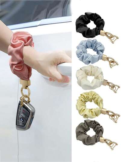 Alloy Solid Color 1pc Fashionable Phone Lanyard, Niche Design, Large Circle Keychain, Phone Charm Pendant, Wrist Strap, Retro American Style, Anti-Theft Anti-Loss Anti-Drop Spring Gift
