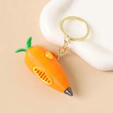 Easter Carrot Keychain, ABS Plastic With Metal Key Ring, Simulation Carrot Shape, Dual Use As Writing Pen And Keychain Portable Practical Easter Egg Stuffers, Ideal Easter Gifts Easter Toys Easter Basket Stuffers Easter - Multicolor - View 5