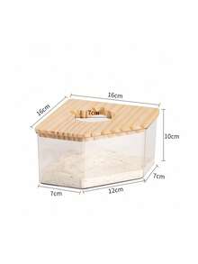 亚克力浴室，透明主体，木质顶盖，圆形入口，防漏设计，可爱老鼠入口，卡通老鼠头入口，萌趣设计让老鼠爱上洗澡 - 彩色 - 查看 14