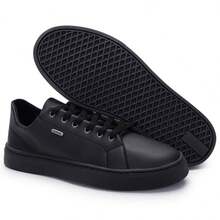 Basic Casual Sneakers With Eyelets, Lace-Up Closure, Perfect For Everyday Wear At Home, Office, Parties, And Vacations – Timeless. - Black - View 4