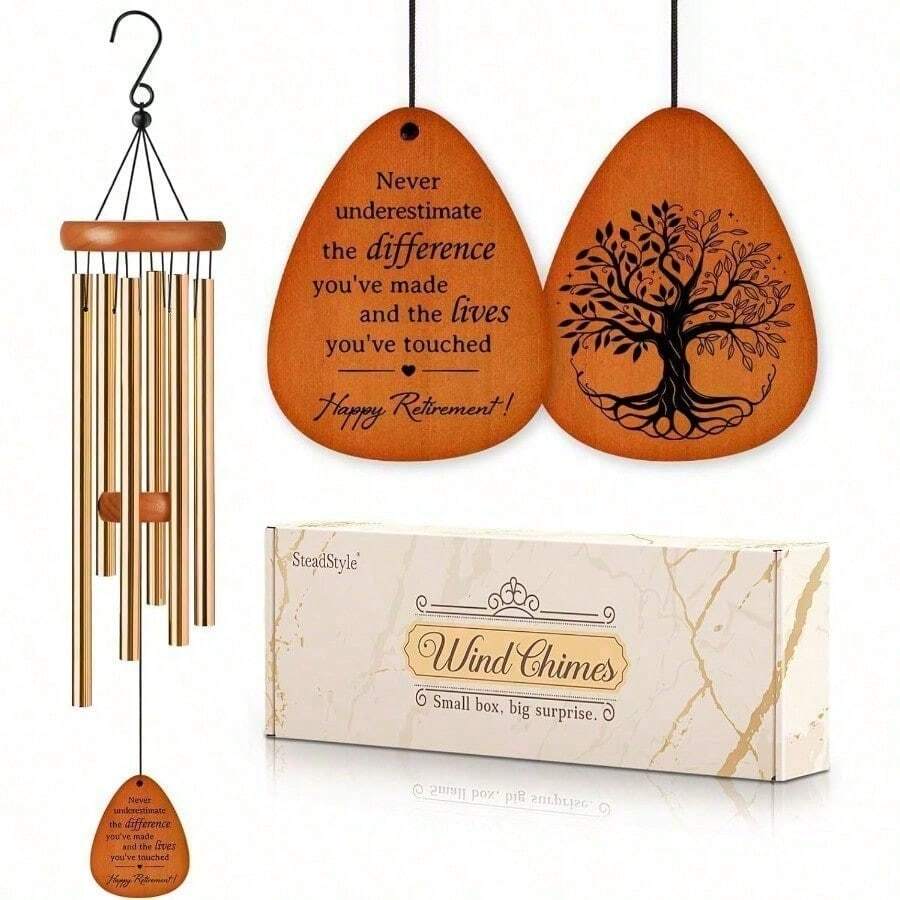 Retirement Gift For Woman Men, Retirement Gifts Wind Chimes, Happy Retirement Gift For Women, Corworker, Colleague, Boss,Teachers,Veterans Gift Retirement Decorations - 預設 - 查看 1