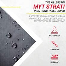 MyT Strati Table Cover for Foldable Indoor and Outdoor Table Tennis Tables 100% Polyester with PVC Coating Black - Negro - Ver 5