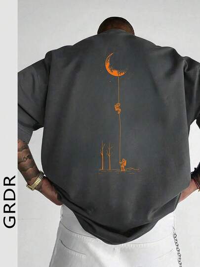  GRDR Men's Fashionable Printed Loose Short Sleeve T-Shirt | Exquisite Design | Summer Essential | Easy To Match, Showcasing Your Style